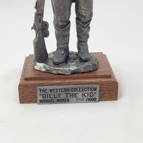 Billy The Kid Pewter Statue Western Collection Michael Ricker 1992 10” 1/1K RARE - Picture 6 of 11
